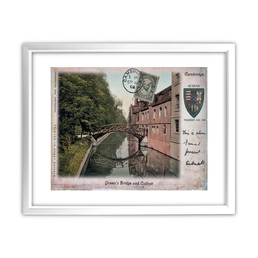 Queens Bridge and College, Cambridge - Art Print