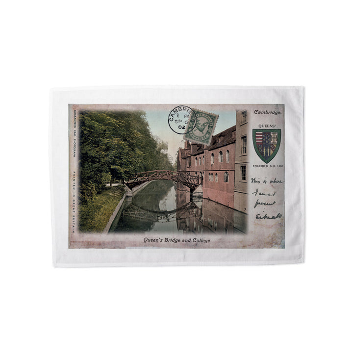 Queens Bridge and College, Cambridge Tea Towel