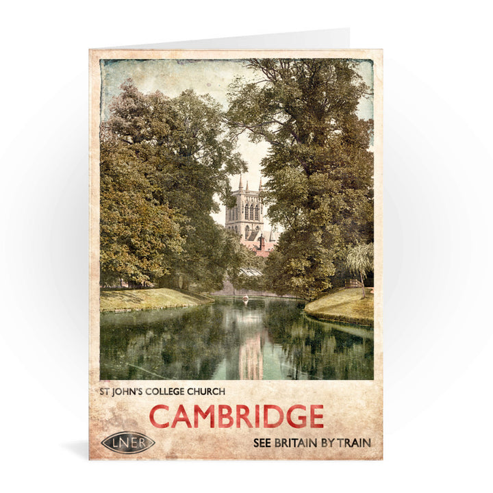 St Johns College Church, Cambridge Greeting Card 7x5