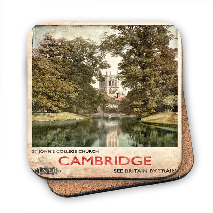 St Johns College Church, Cambridge MDF Coaster