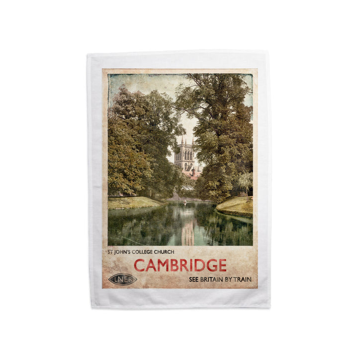 St Johns College Church, Cambridge Tea Towel