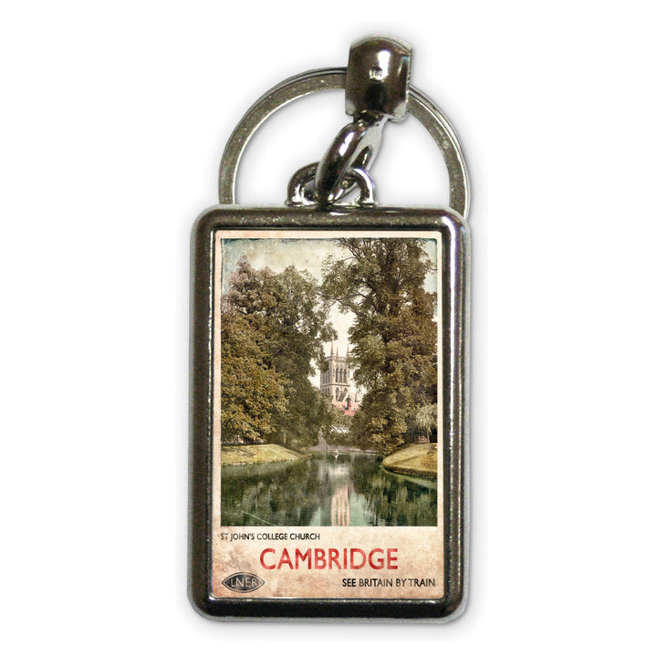 St Johns College Church, Cambridge Metal Keyring