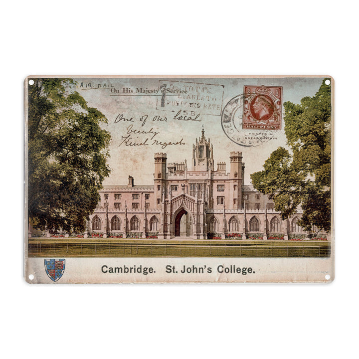 St Johns College, Cambridge Metal Sign