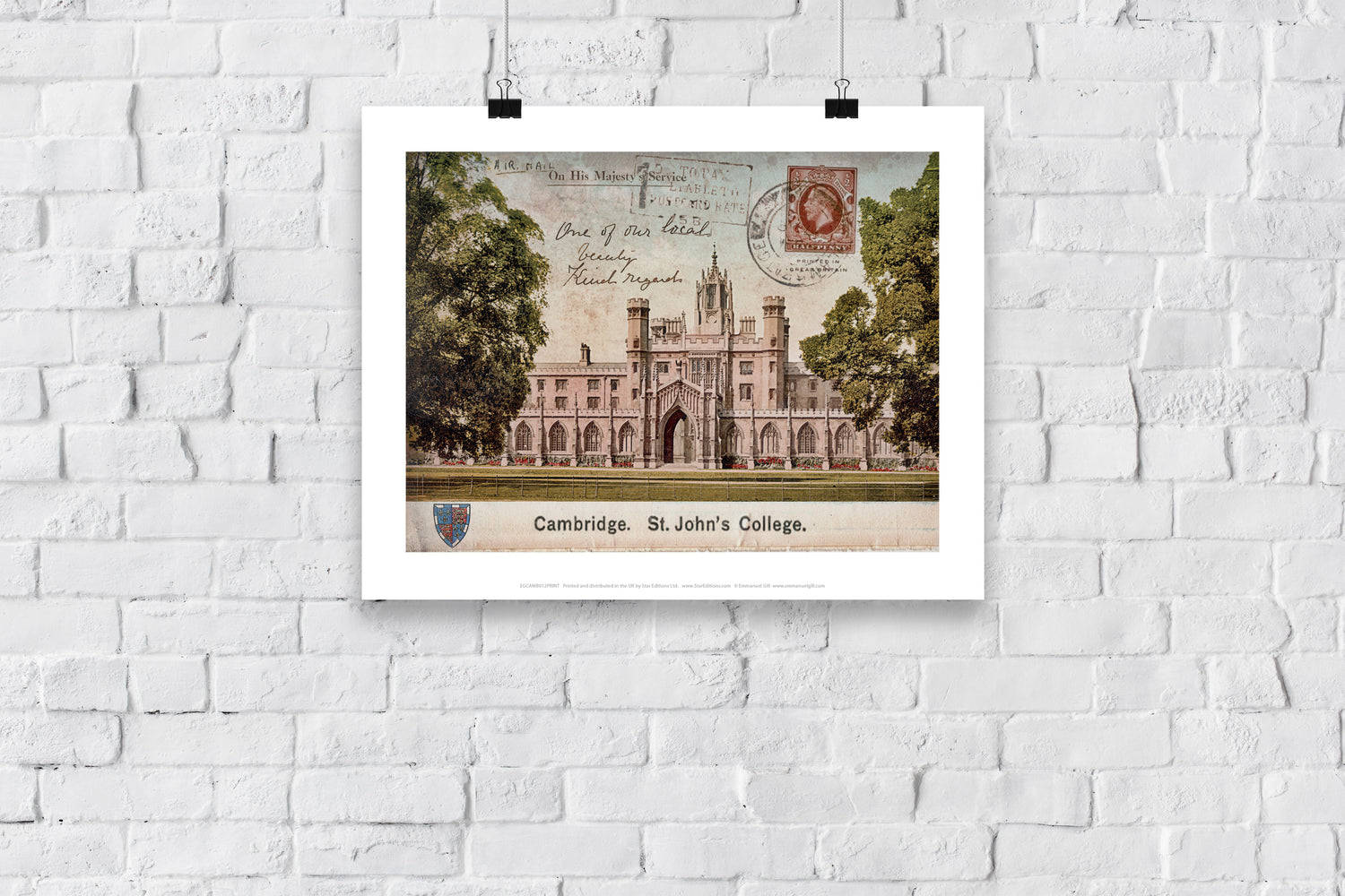 St Johns College, Cambridge - Art Print