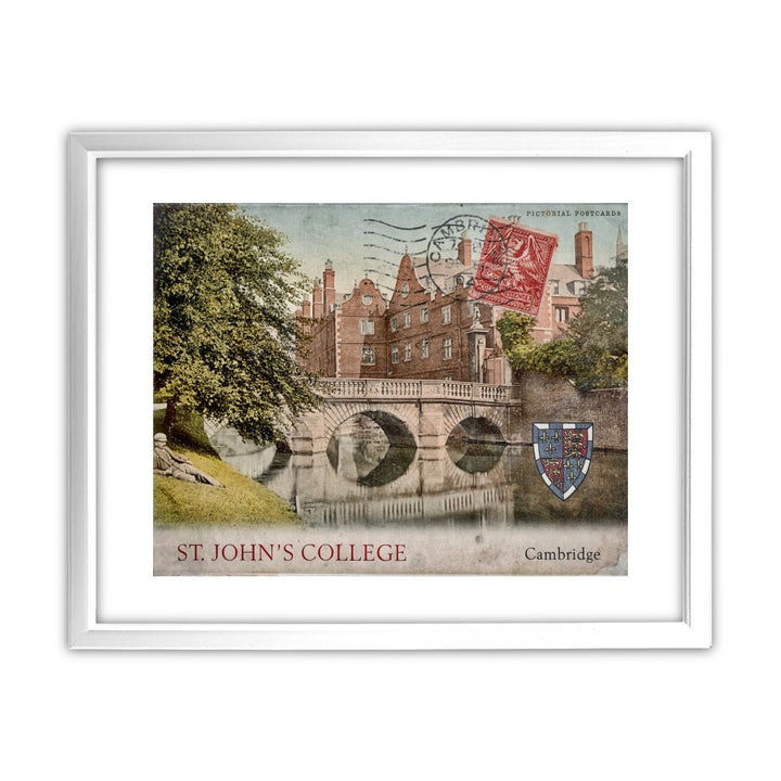 St Johns College, Cambridge 11x14 Framed Print (White)