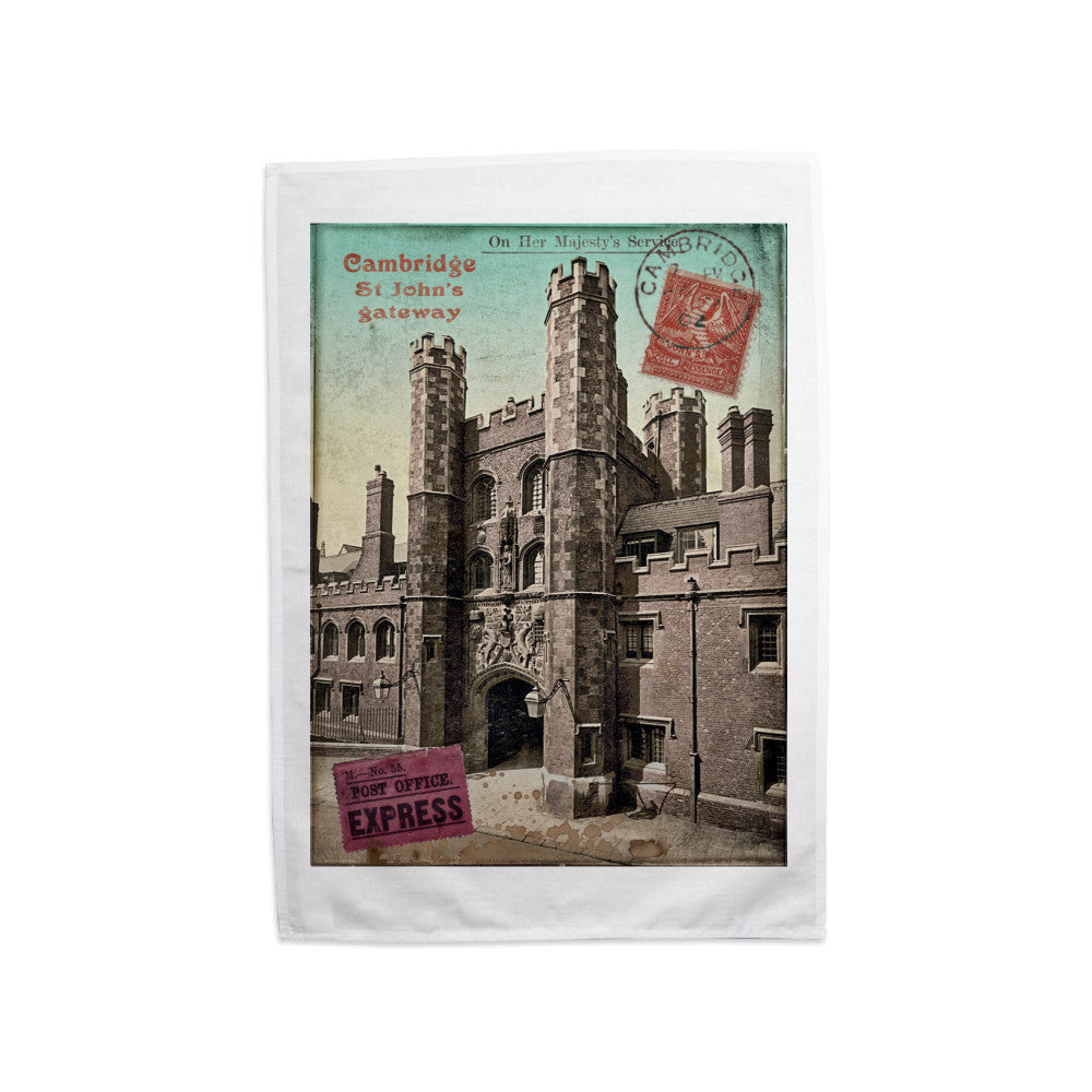 St Johns Gateway, Cambridge Tea Towel