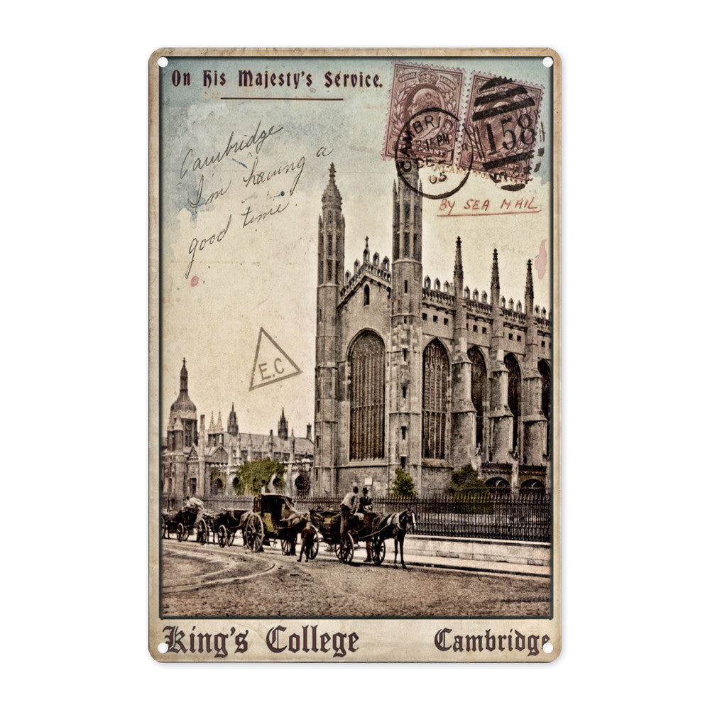 Kings College, Cambridge Metal Sign