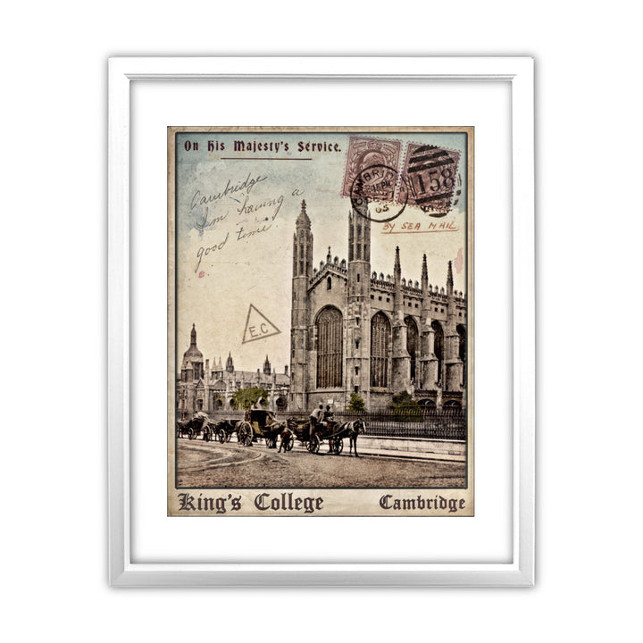Kings College, Cambridge 11x14 Framed Print (White)