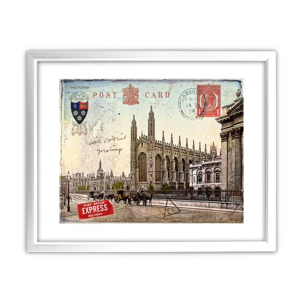 Kings College, Cambridge 11x14 Framed Print (White)