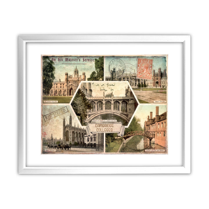 Cambridge Colleges 11x14 Framed Print (White)