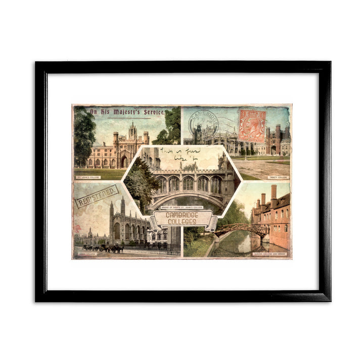 Cambridge Colleges 11x14 Framed Print (Black)