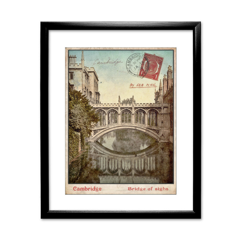 Bridge of Sighs, Cambridge 11x14 Framed Print (Black)