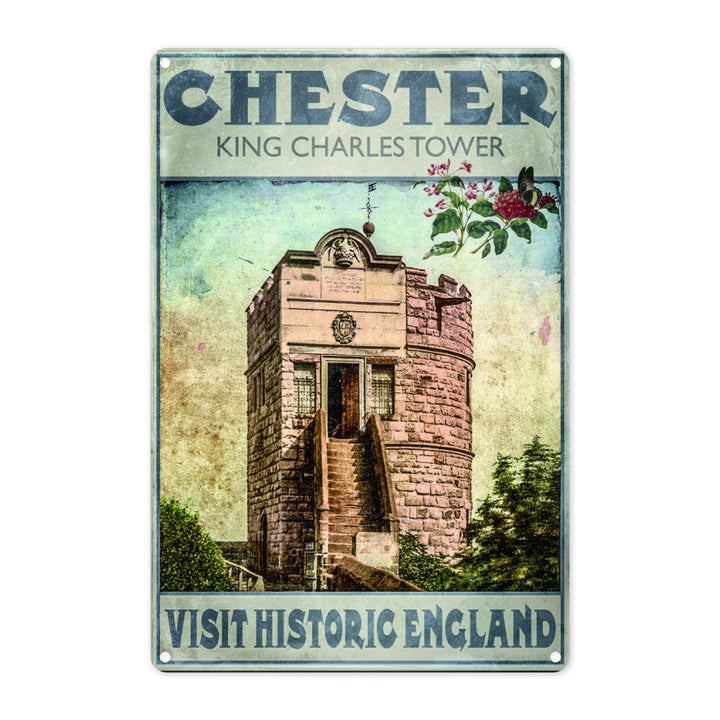 King Charles Tower, Chester Metal Sign