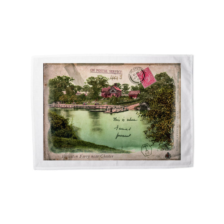 Eccleston Ferry near Chester Tea Towel