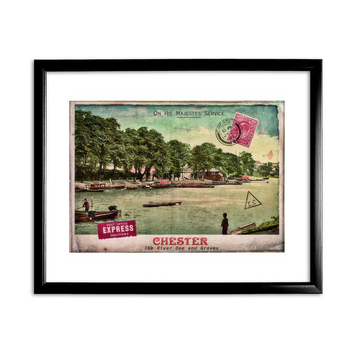 The River Dee, Chester 11x14 Framed Print (Black)