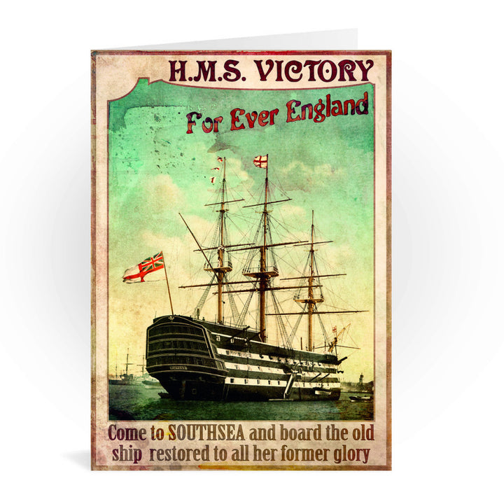 HMS Victory, Southsea Greeting Card 7x5