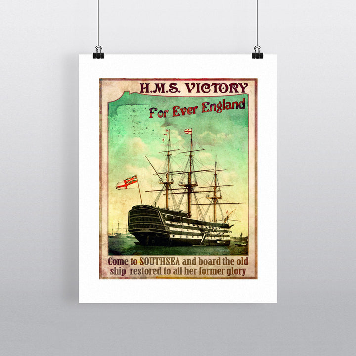 HMS Victory, Southsea 90x120cm Fine Art Print