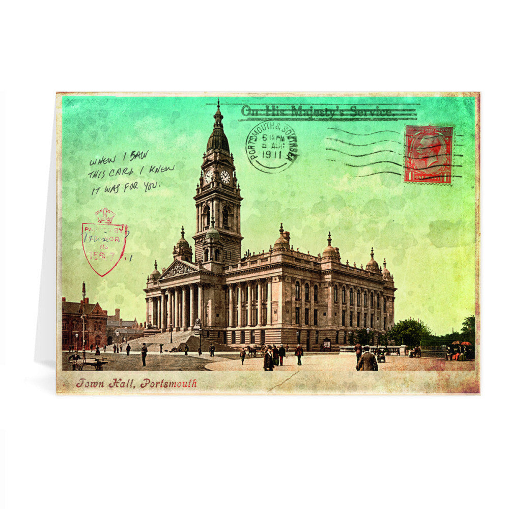 The Town Hall, Portsmouth Greeting Card 7x5