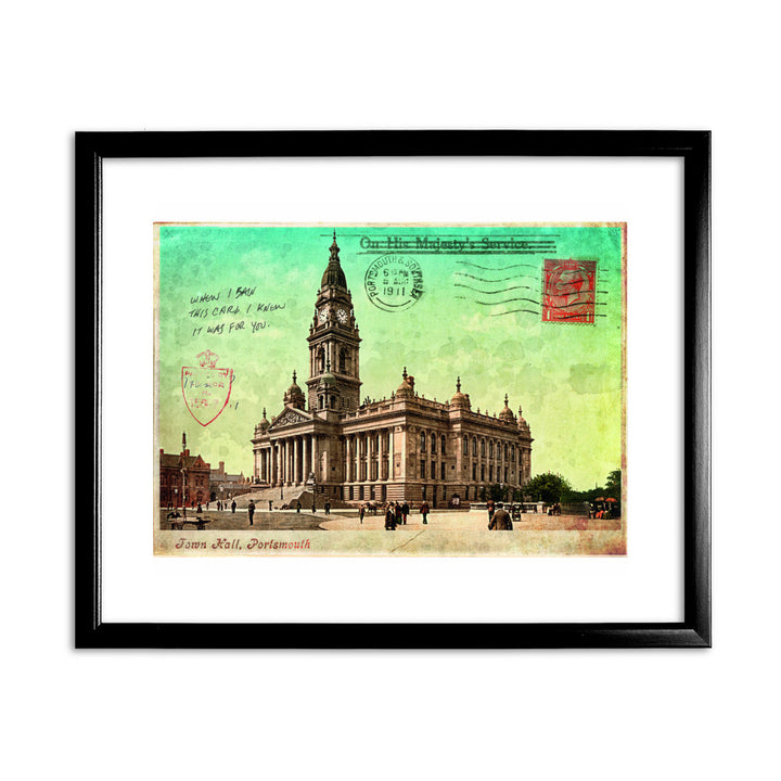 The Town Hall, Portsmouth 11x14 Framed Print (Black)