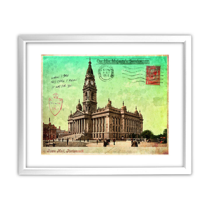The Town Hall, Portsmouth 11x14 Framed Print (White)