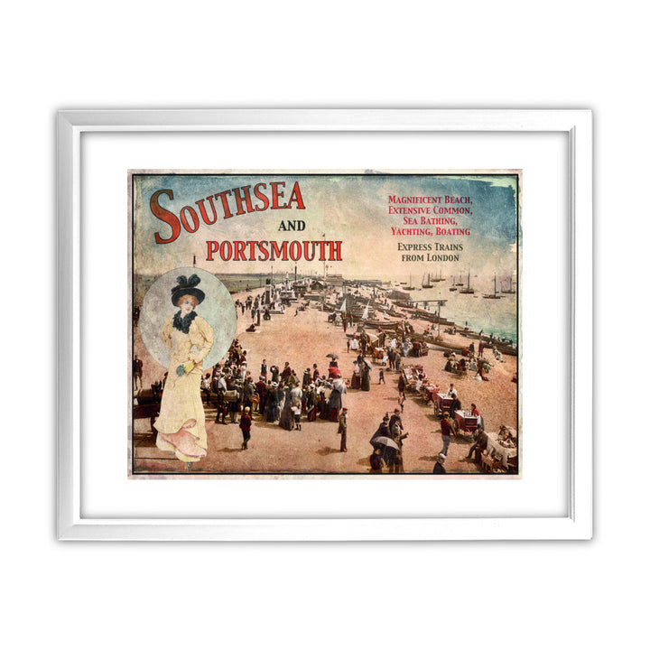 Southsea and Portsmouth 11x14 Framed Print (White)