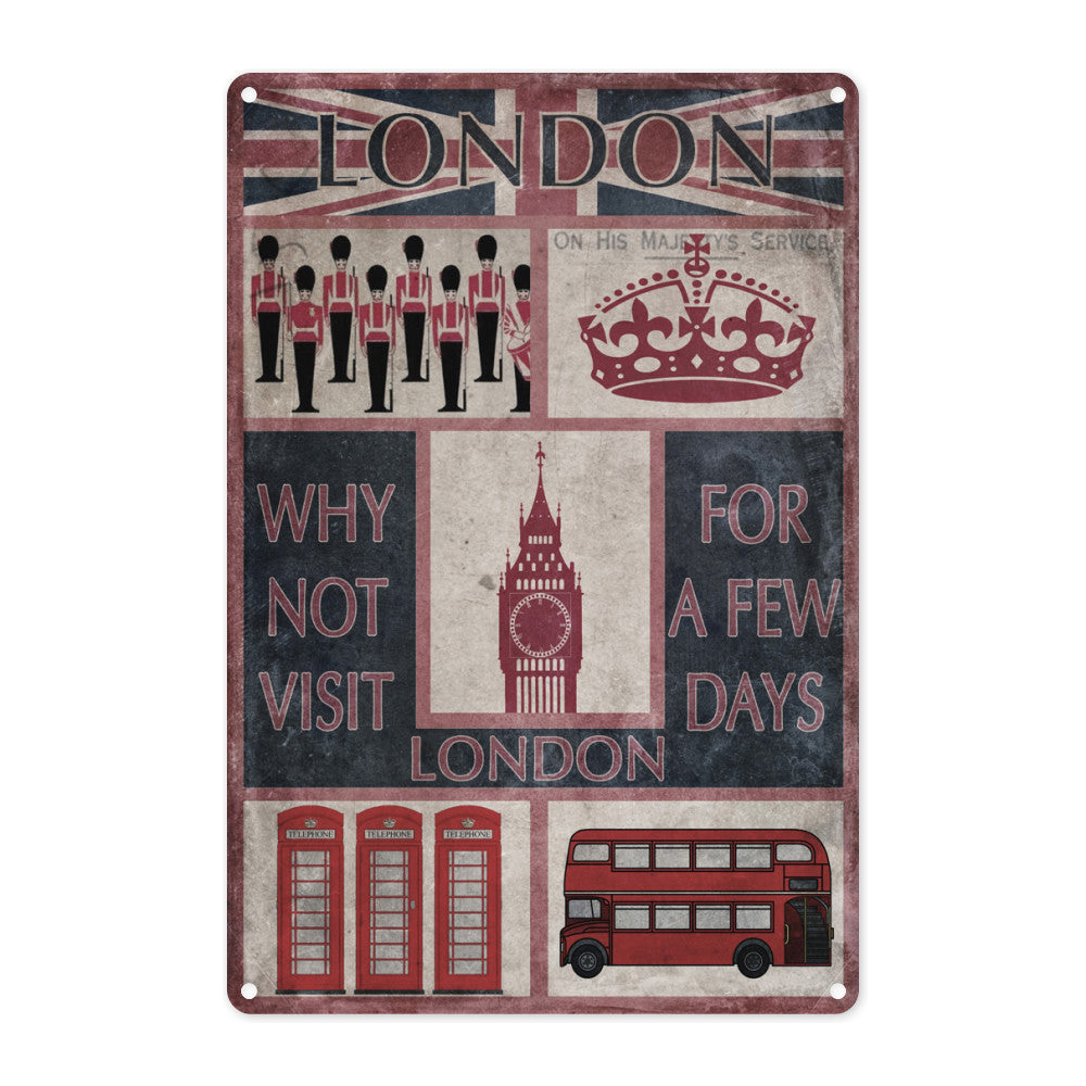 Visit London Metal Sign
