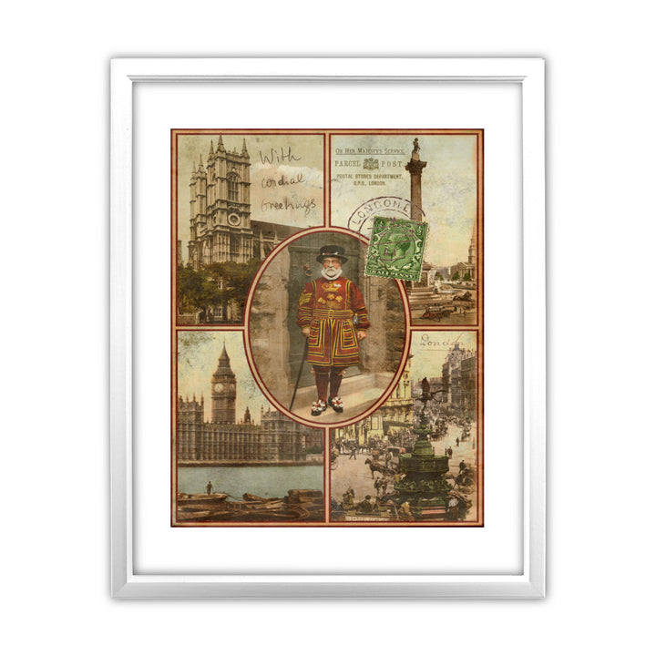 London 11x14 Framed Print (White)