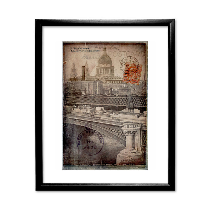St Pauls Cathedral, London 11x14 Framed Print (Black)