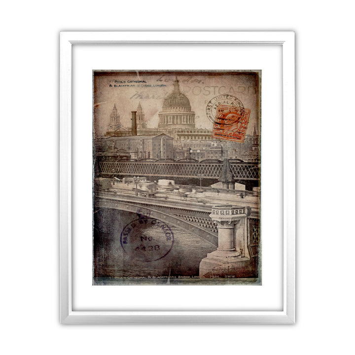St Pauls Cathedral, London 11x14 Framed Print (White)