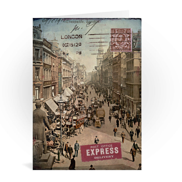 Cheapside, London Greeting Card 7x5