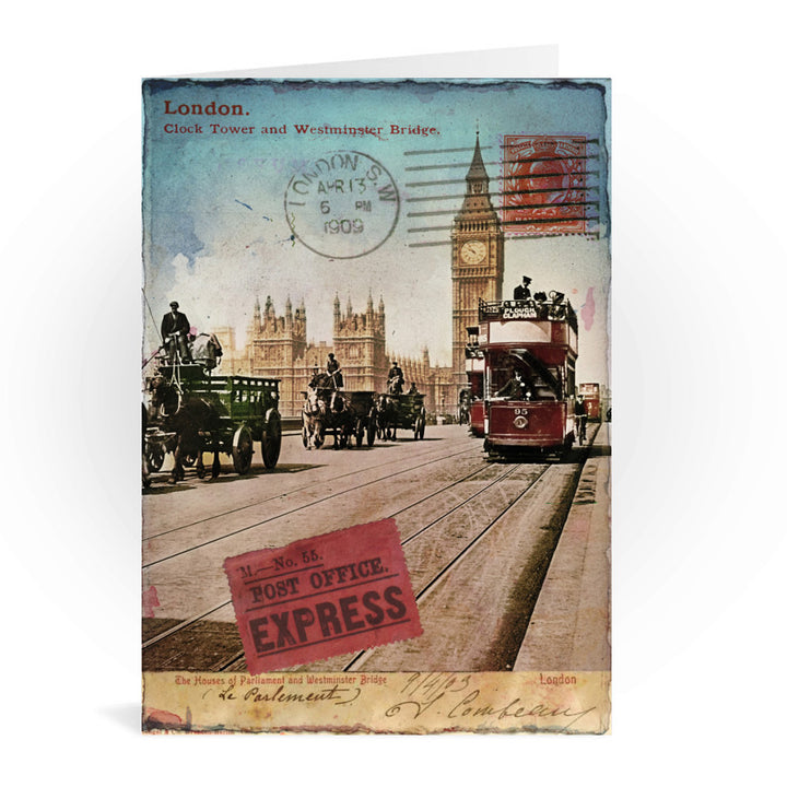 Westminster Bridge, London Greeting Card 7x5
