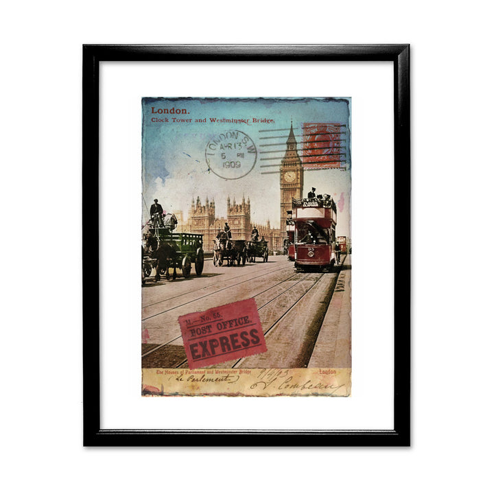 Westminster Bridge, London 11x14 Framed Print (Black)