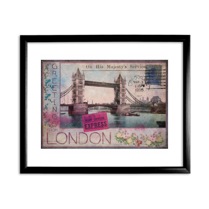 Tower Bridge, London 11x14 Framed Print (Black)