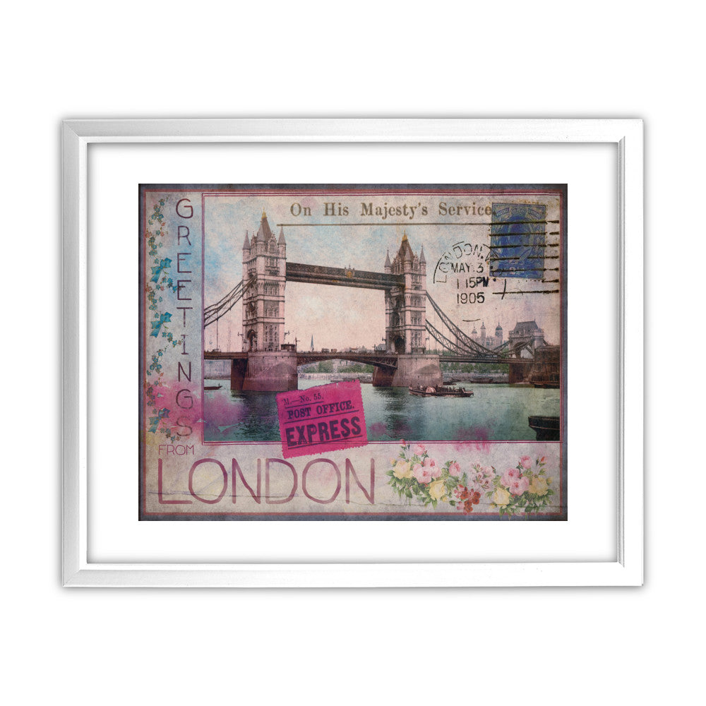 Tower Bridge, London 11x14 Framed Print (White)
