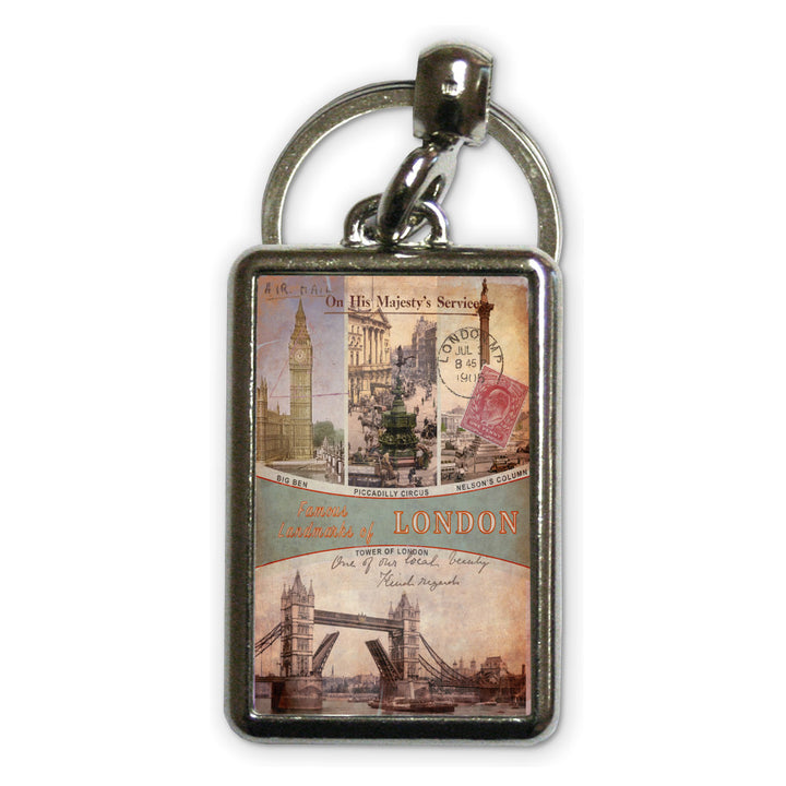 Famous Landmarks of London Metal Keyring