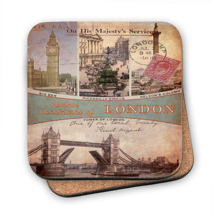 Famous Landmarks of London MDF Coaster