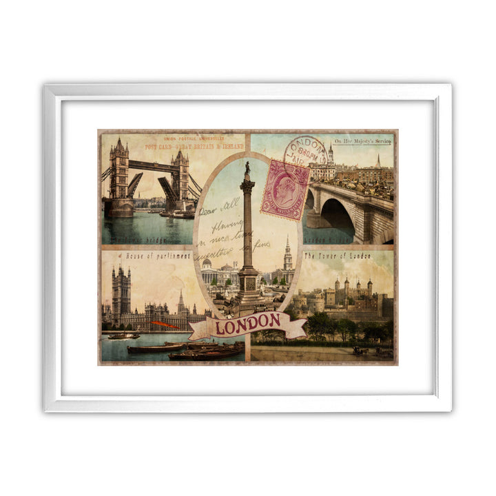 London 11x14 Framed Print (White)