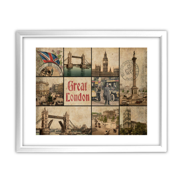 London 11x14 Framed Print (White)