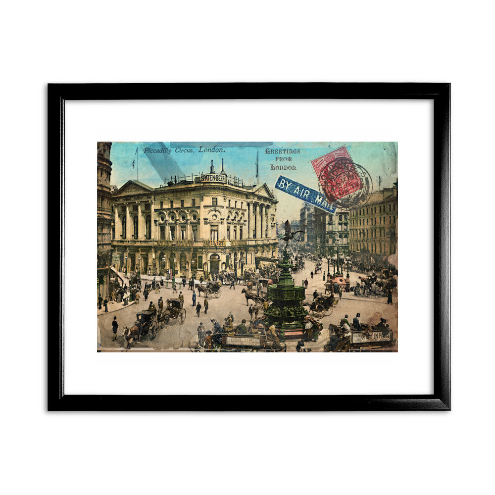 Piccadilly Circus, London 11x14 Framed Print (Black)