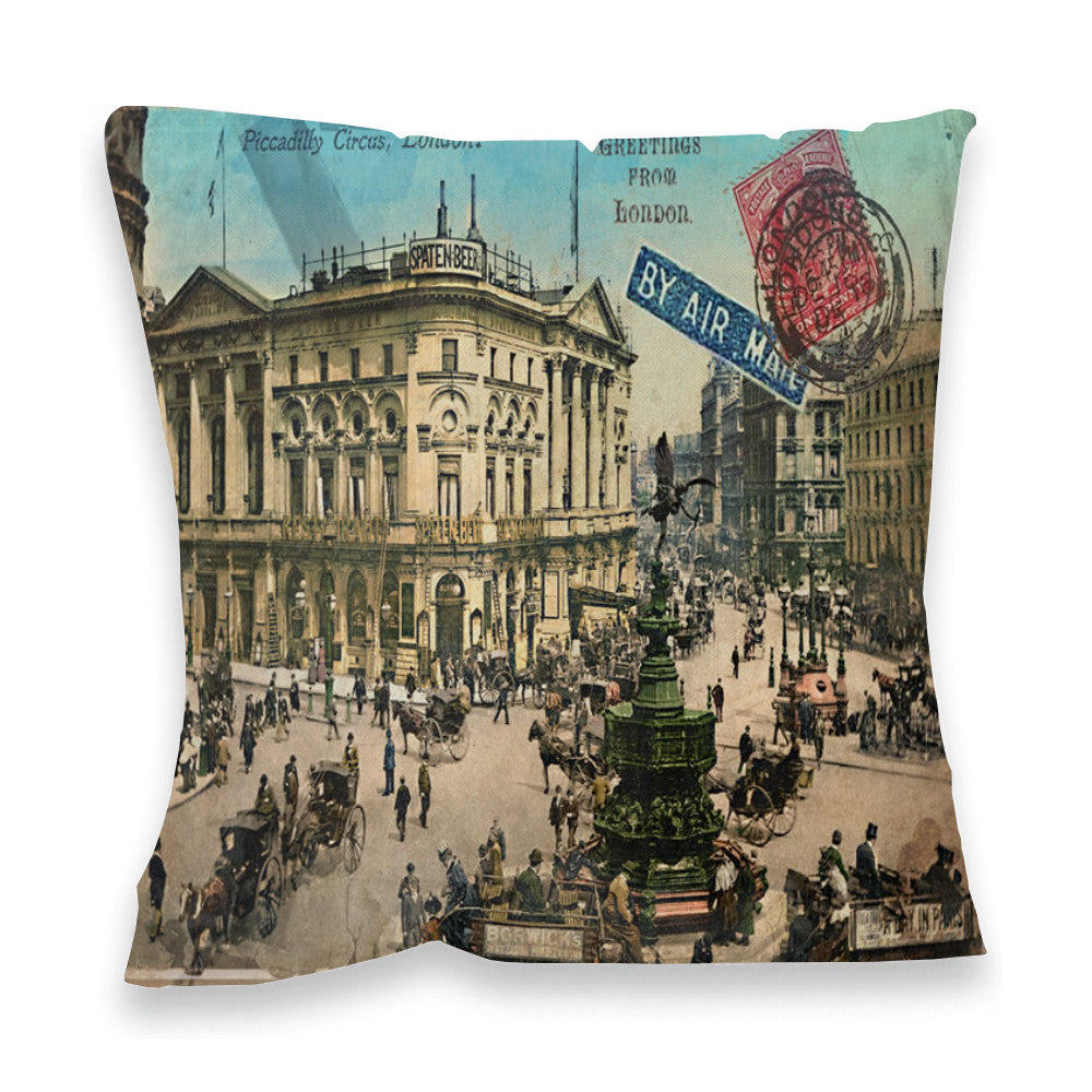 Piccadilly Circus, London Fibre Filled Cushion