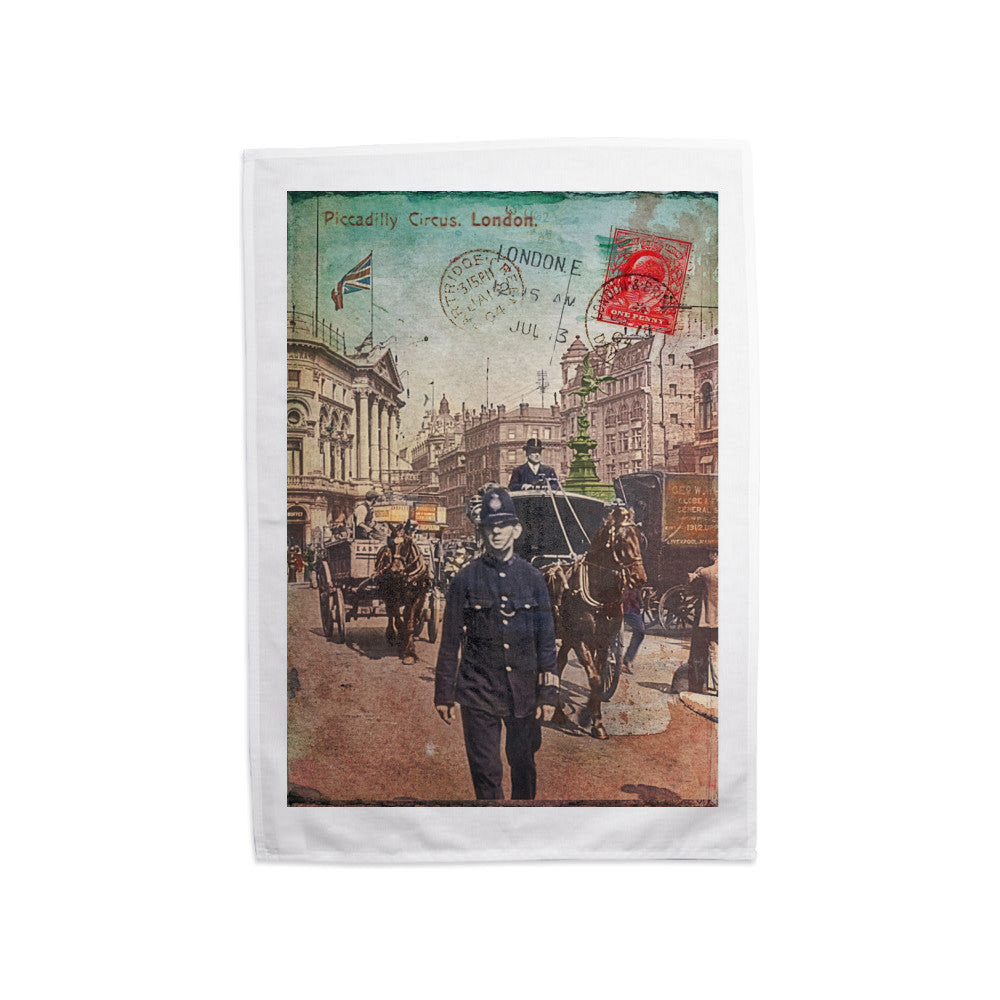 Piccadilly Circus, London Tea Towel