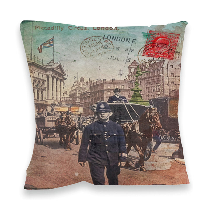 Piccadilly Circus, London Fibre Filled Cushion