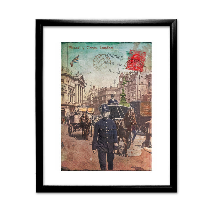 Piccadilly Circus, London 11x14 Framed Print (Black)