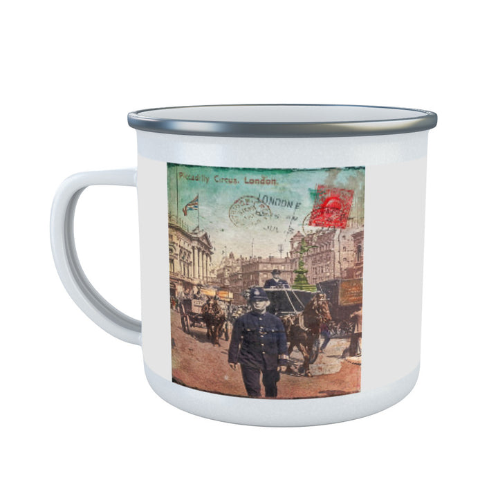 Piccadilly Circus, London Enamel Mug