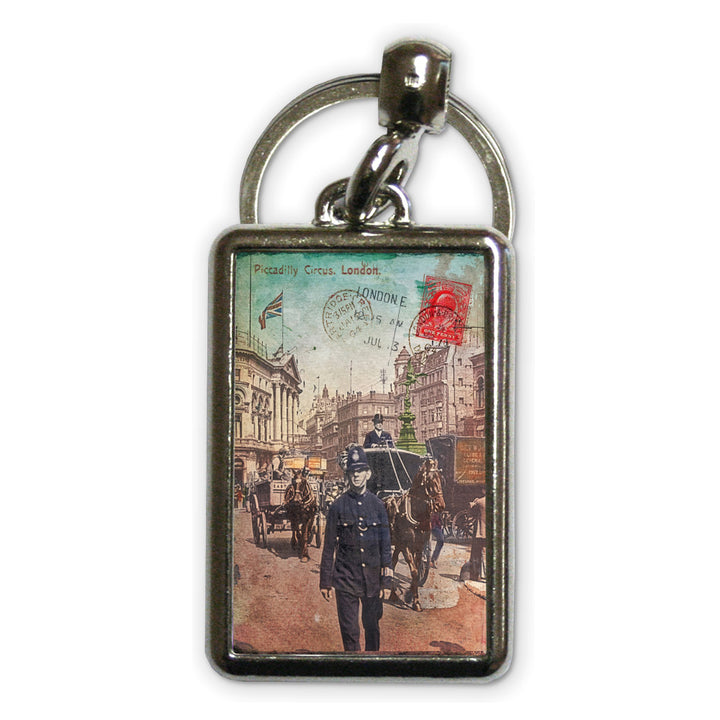 Piccadilly Circus, London Metal Keyring