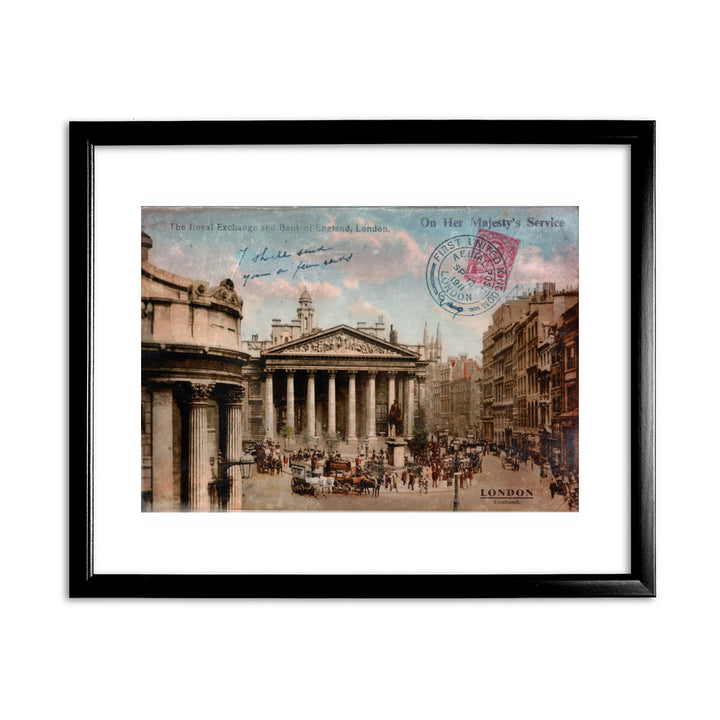 The Royal Exchange and Bank of England 11x14 Framed Print (Black)