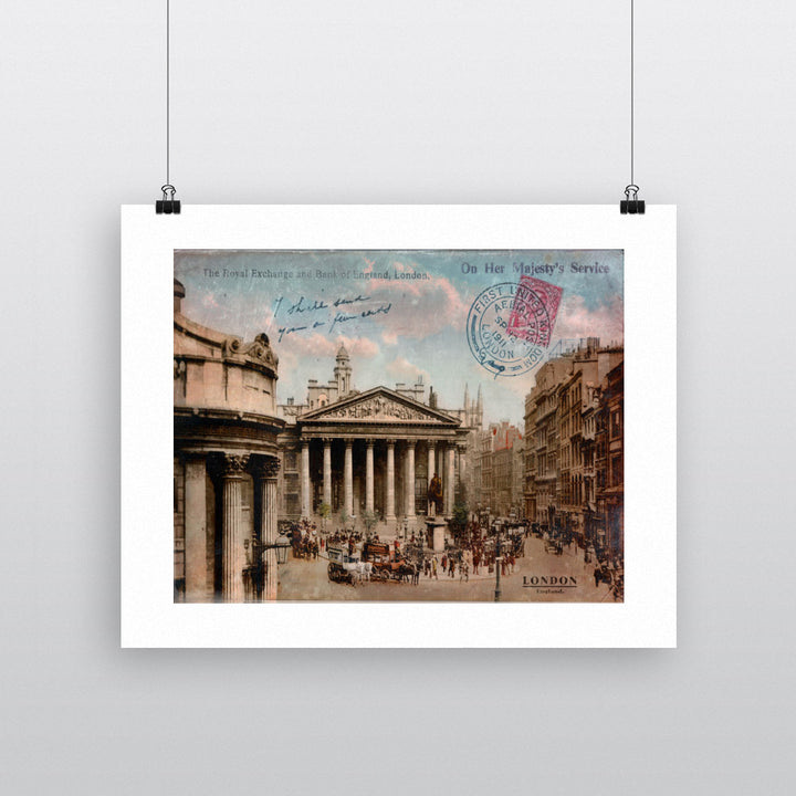 The Royal Exchange and Bank of England 90x120cm Fine Art Print