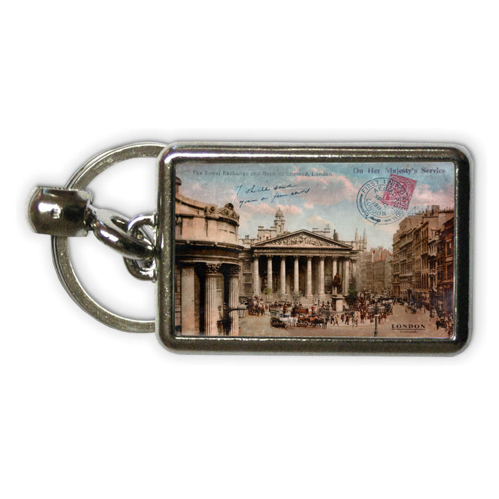 The Royal Exchange and Bank of England Metal Keyring