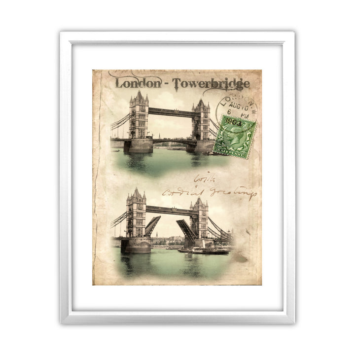 Tower Bridge, London 11x14 Framed Print (White)