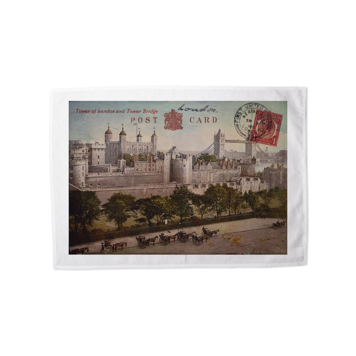 Tower of London and Tower Bridge Tea Towel